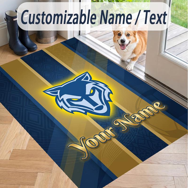 Custom Text Printed Rug Warrington Wolves Non Slip Floor Carpet For Home Room Decor