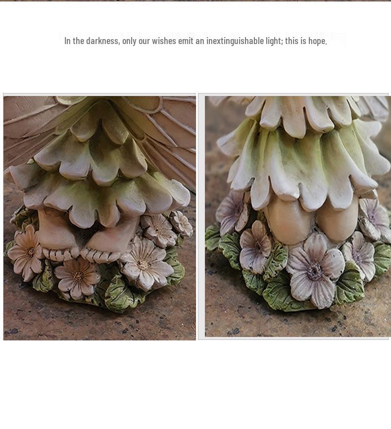 Vintage Flower Fairy Resin Garden Ornament - Angel Sculpture