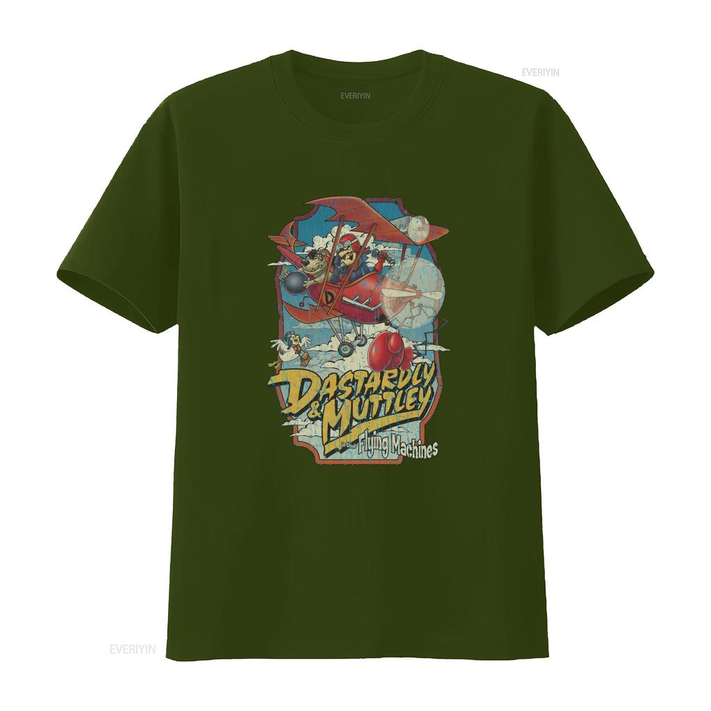 1969 Vintage Dastardly and Muttley Flying Machines Maglietta Uomo vintage Lavata Morbida abbigliamento stilista Moda Elasticizzata Elegante
