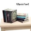 10Pcs 1/12 Dollhouse Mini Retro Books Model Dollhouse Study Room Decoration Toys Dolls House Micro Scene Construction Props