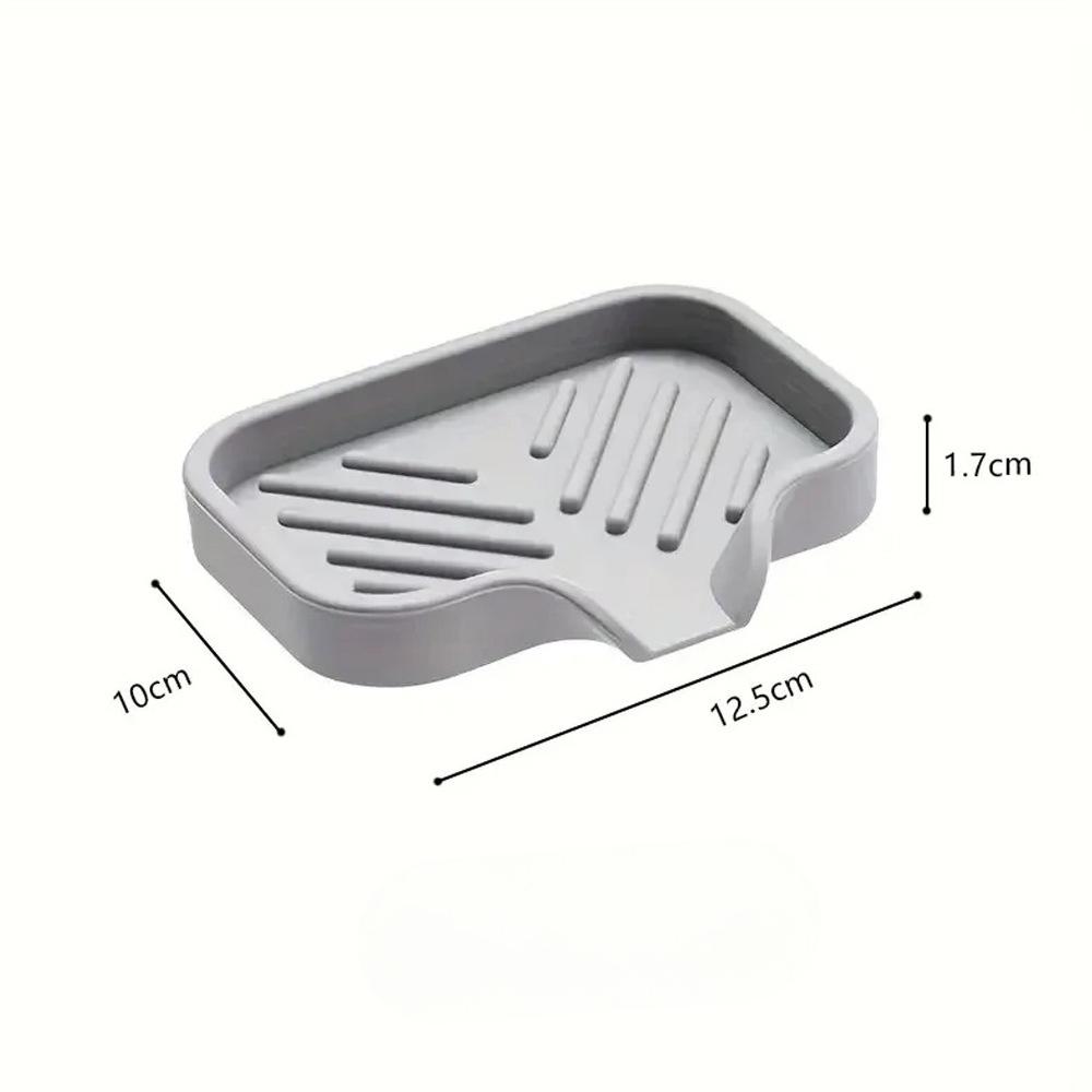 1pc Sink Silicone Tray With Drain Soap Sponge Storage Holder Countertop Sink Scrubber Brush Storage Rack Kitchen Organizer