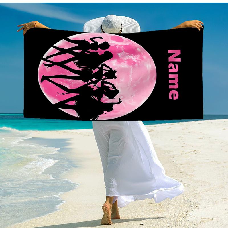 Custom Name Ultra-Soft Beach Towel with Sailor Moon Theme,Ideal for Pool - Camping, Diving - Perfect Travel Essential, Vibrant Beach Towel.