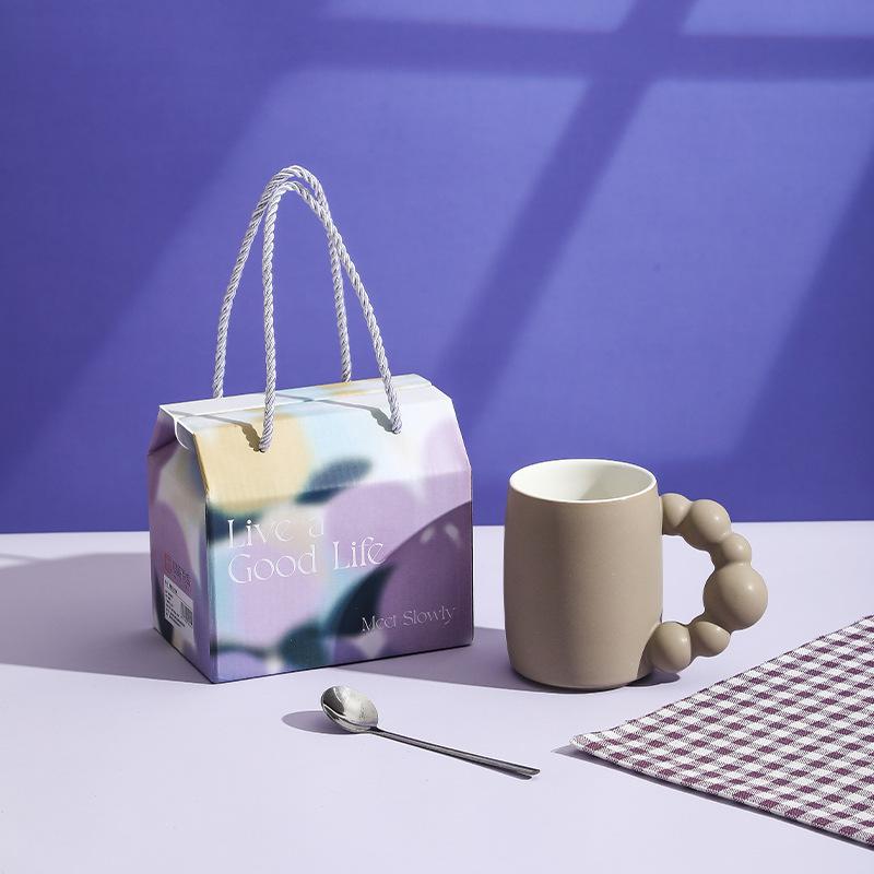 

Кружка с жемчужной ручкой Living Well, креативная, сувенирный подарок, керамическая чашка для воды, подарок высокой ценности для девочек 301-400ml