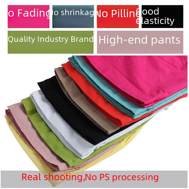 Women's Candy Color Elastic Waist Beach Shorts - Plus Size, Loose Fit, Wide Leg, Summer Home & Sports Cotton Leggings
