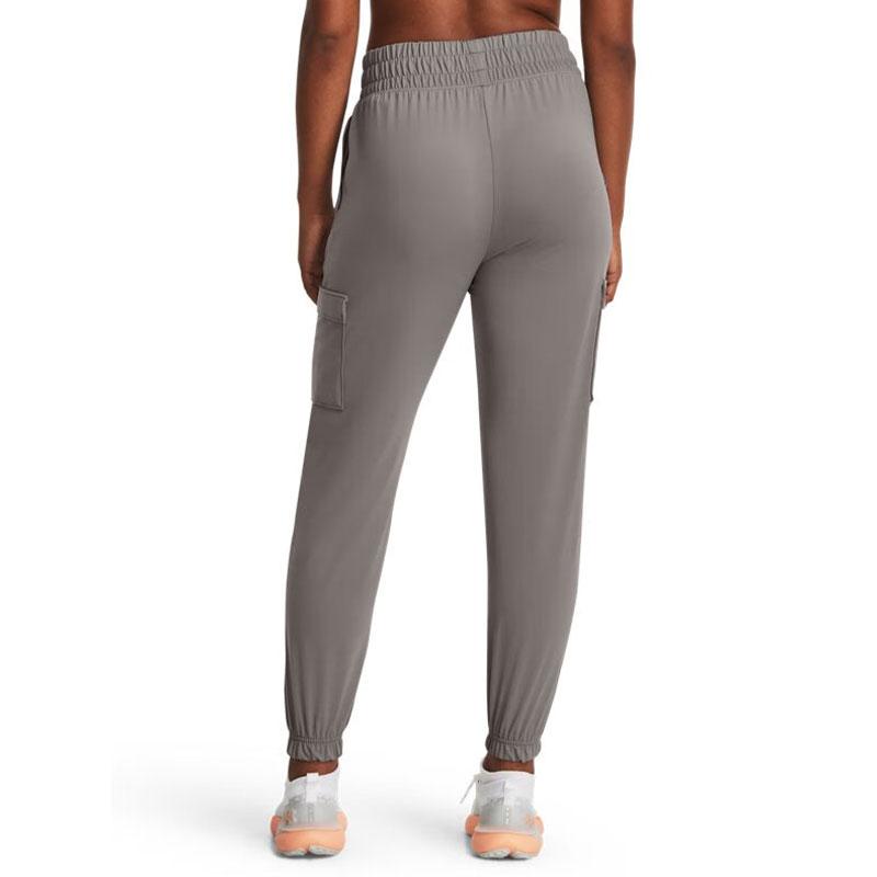 Under Armour Meridian Solid Color Elastic Waist Training Sports Stretch Knit Pants Women Pants Gray 1382524-294