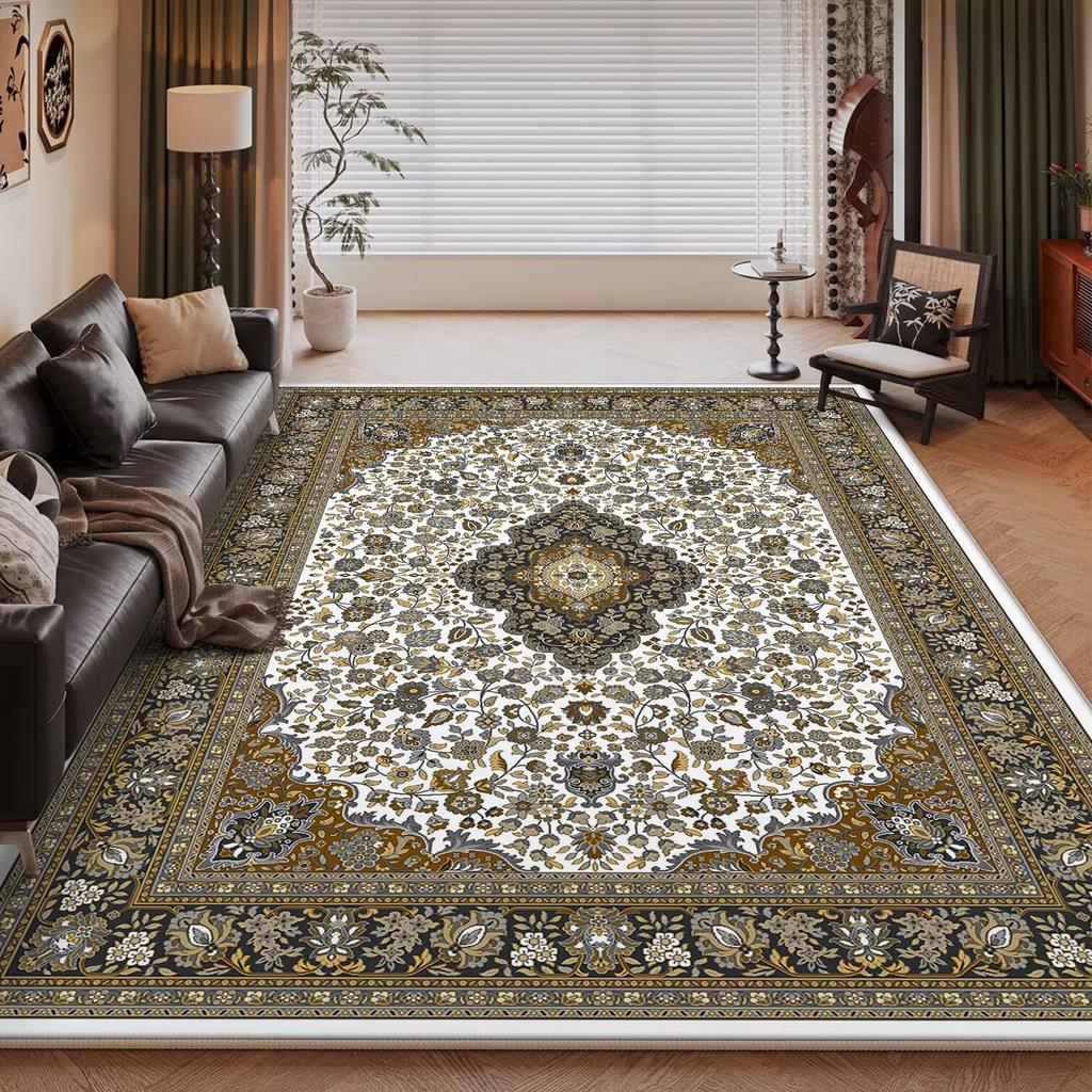 Bohemia Golden Deluxe Living Room Rugs Decoration Bedroom Anti Slip Floor Mats Large Area Carpet Lounge Rug Persian Mat Washable