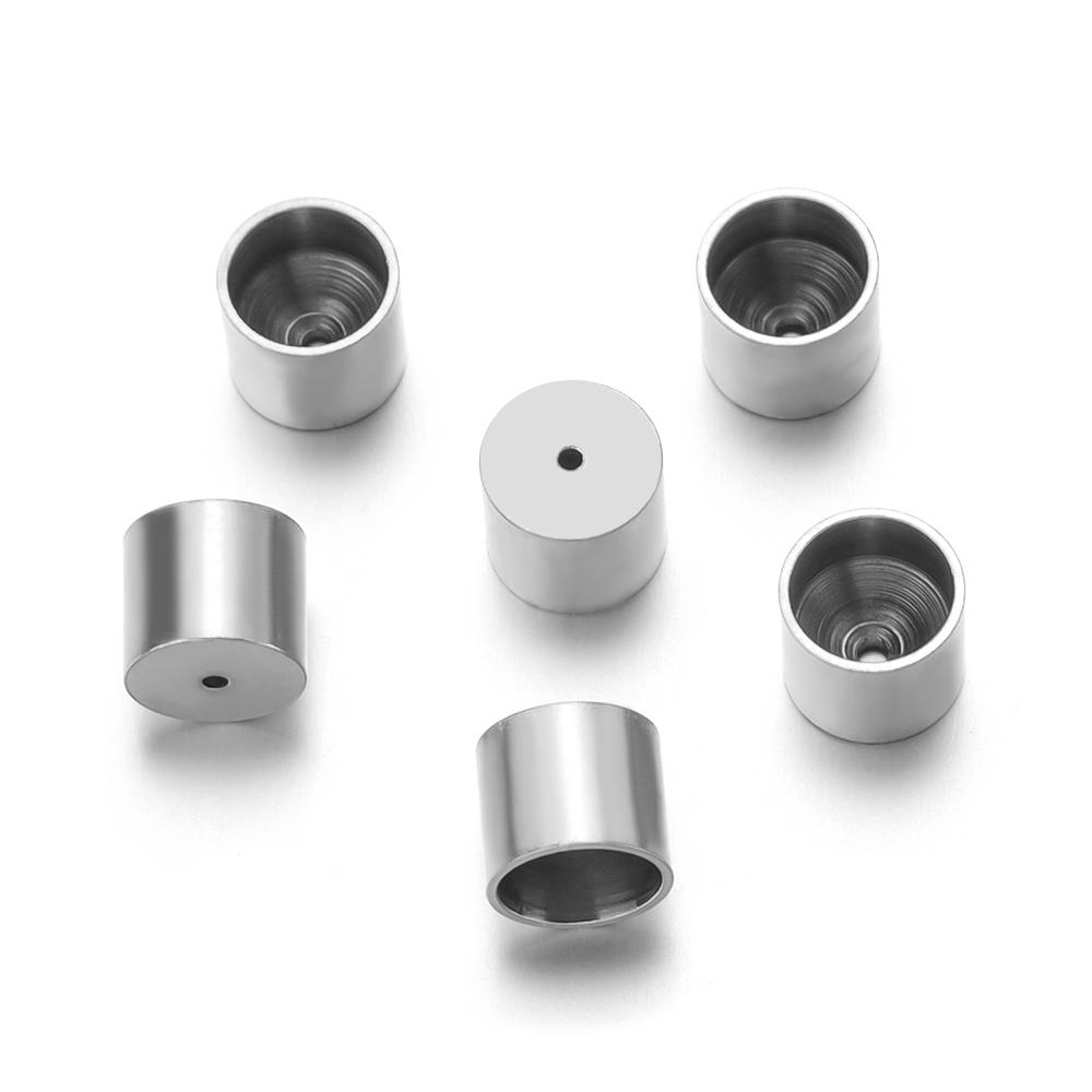 

10pcs/lot 6x6mm 5x3mm Stainless Steel No Lifting Code Clasps End Connectors Fit Leather Cord Bracelets Necklace for Diy Jewelry 5x3mm