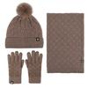 Winter warm scarf three-piece set outdoor cold-proof plush ball knitted hat scarf gloves 3-piece set