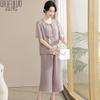 Qiufuro Mid-Aged Women's Chinese Style Chiffon Summer Set