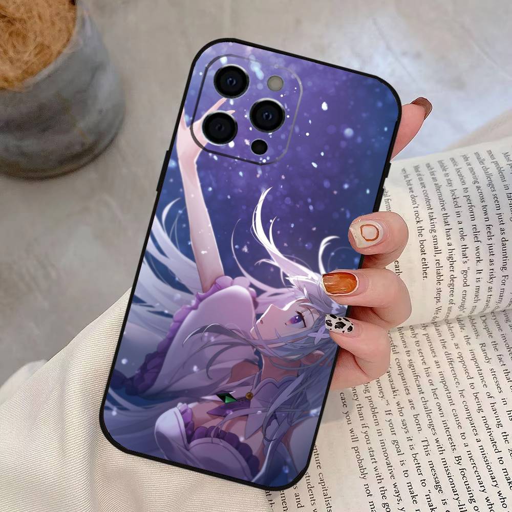ReZero Emilia Phone Case Silicone Soft For IPhone 17 16 15 14 13 12 11 X XR Plus Pro Max Plus