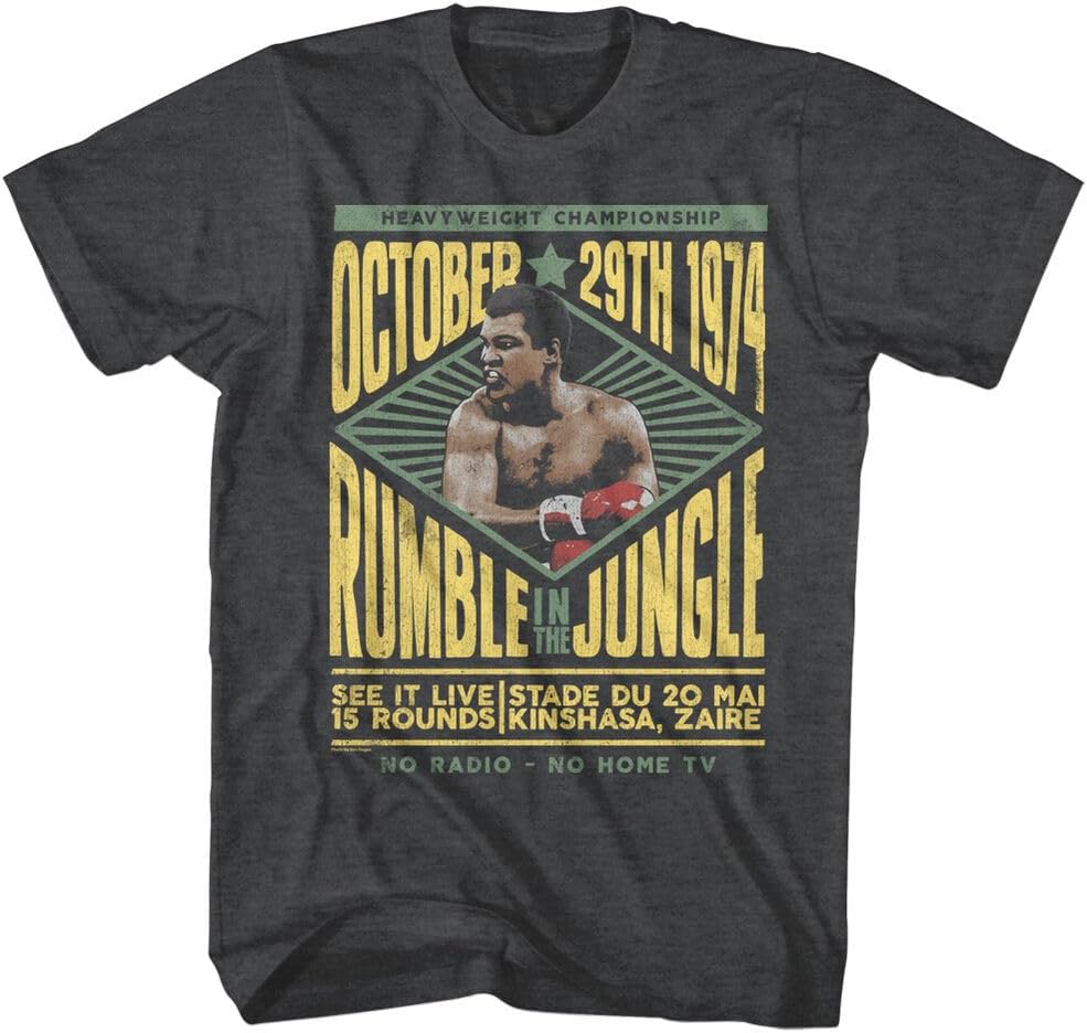 Rumble in The Jungle Kinshasa Zaire 1974 Mens T Shirt Boxing Legend L чёрный