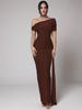 European and American New Solid Color Elegant Temperament Women's Long Dress Dress
