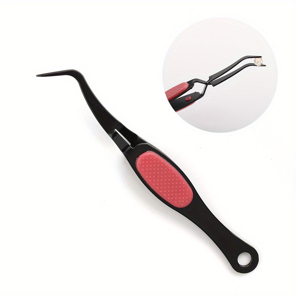 

The Hobbyworker 12cm Stainless Steel Black Reverse Clip Tweezers Stainless Steel Soft-Grip Tweezers Curved Fine Tip Tweezer for DIY Beaded Jewelry Too