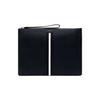 Black And White Striped Leather Zipper Coin Purse Office Clutch Men Clutch Emerald-Blue THALDEN-LT-17