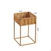 Tabletop Storage Stand with Woven Basket | Warm Toned Finish, spacesavingSaving Design, Rattan
