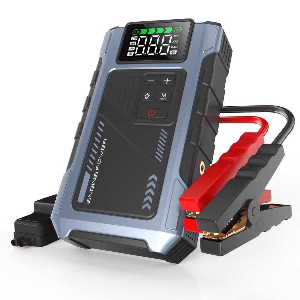Car Jump Starter Booster Power Bank Battery Charger With 150PSI Air Compressor Eigotrav U2 12V 6000A 12000mAh