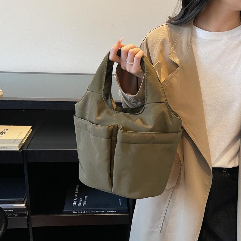 Multi-Color Fabric Handheld Tote Bag Lightweight Spacious Casual Daily Use Bag