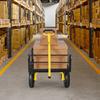Steel Garden Cart, 544 Kg Heavy Duty Pullable Garden Wagon Yard Cart, 2 In 1 Outdoor Metal Utility Wagon Yard Trailer with 330 Mm All Terrain Tires,