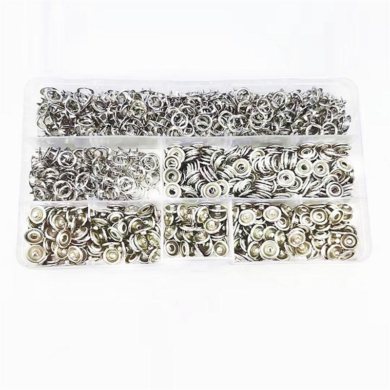 M-Modern-200Pcs 9.5Mm Sewing Concealed Buttons-Prong Ring Press Studs Snap Fasteners Clip Pliers DIY Clothes Five Claw Buckle Ki