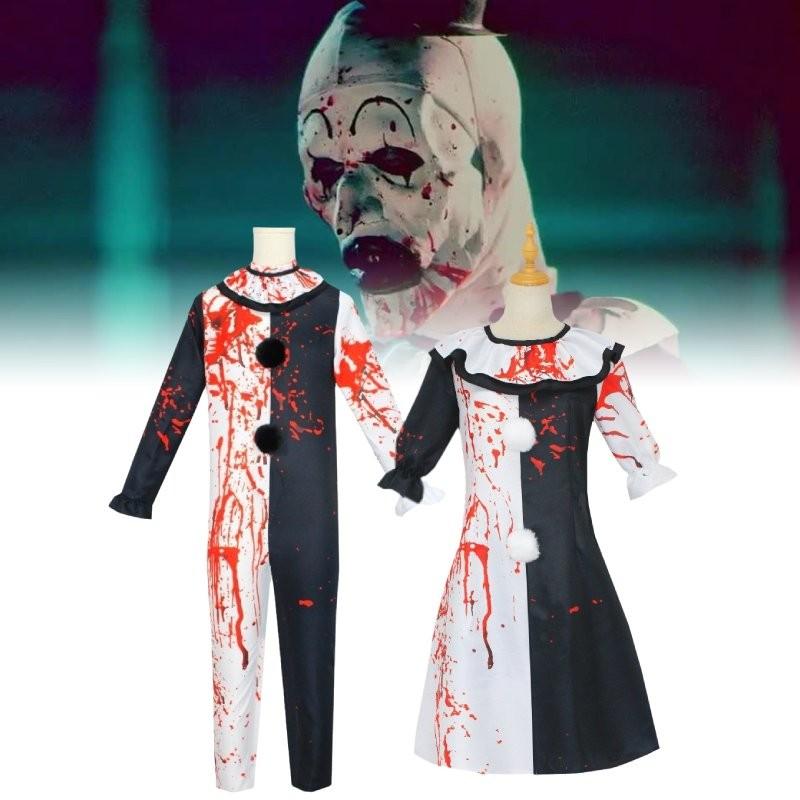Creepy Summer Horror Movie Clown Cosplay Outfit For Halloween And Events