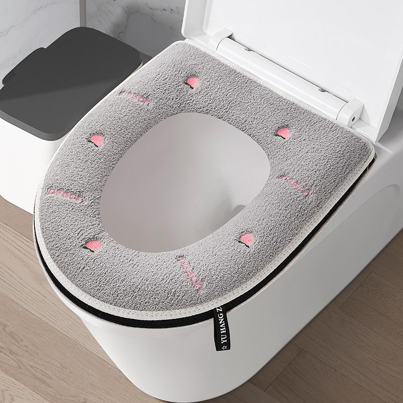 Thick Zipper Style Toilet Seat Cushion for Autumn and Winter