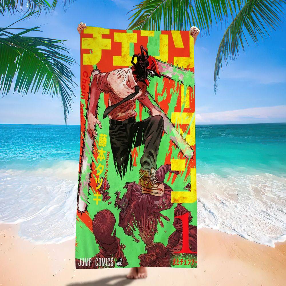 C-Chainsaw M-Man Microfiber Printed Beach Towel Mountain Climbing Yoga Beach Swimming Running Absorbent Soft Towel