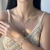 Colorful Daisy Flower Bracelet Necklace For Women Korean Sweet Clavicle Chain Choker Jewelry Set Girls Wedding Party Gift