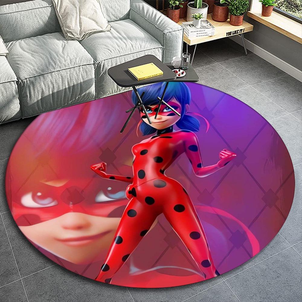 Superhero round Area Rug Non-Slip Washable Soft Circle Carpet for Living Room Bedroom Home Decor