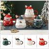 With Lid and Spoon Santa Claus Water Cup Ceramic Christmas Ceramic Cup Creative   New Year