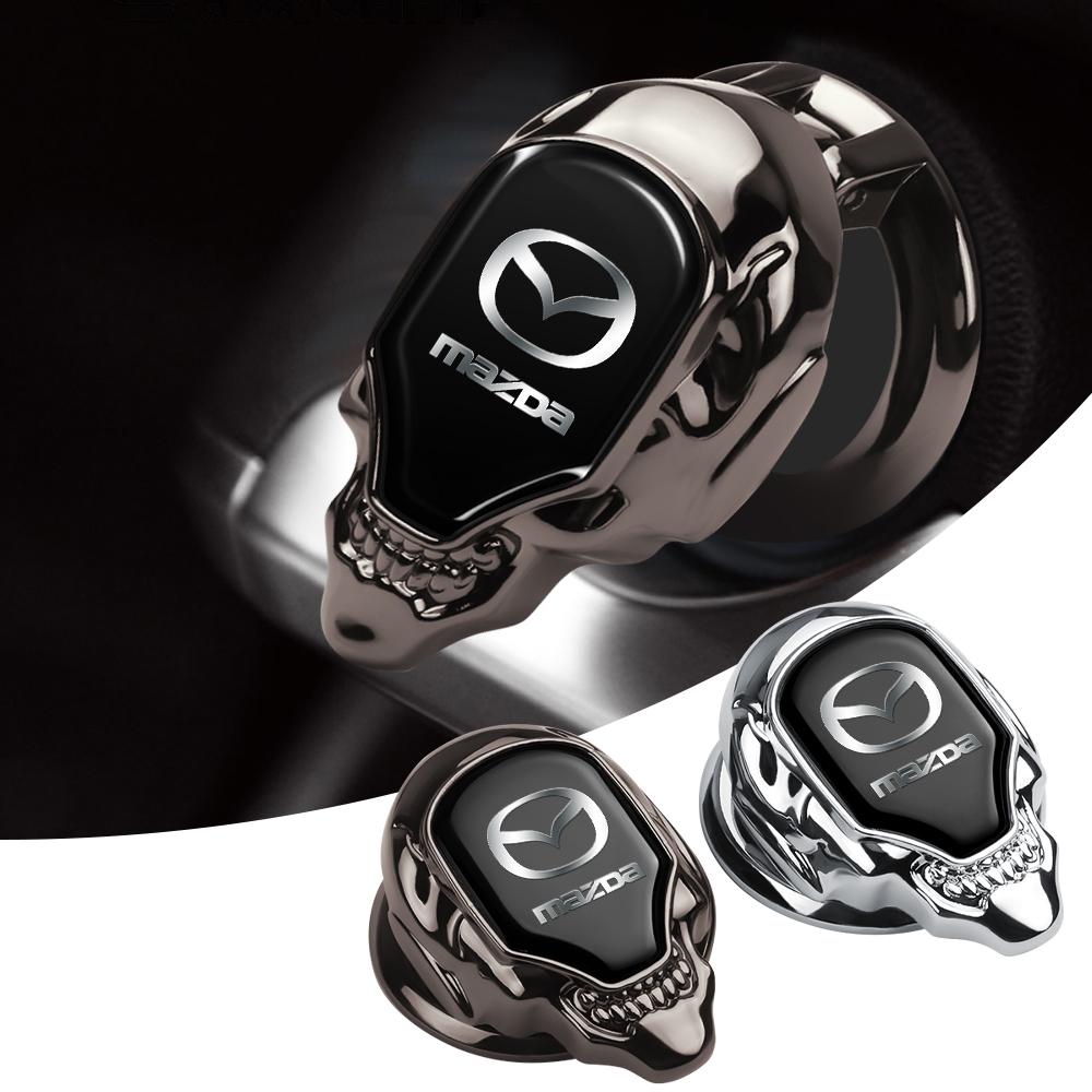 AAFD1 Automobilio variklio vieno mygtuko paleidimo metalinis Start Stop mygtuko apdailos dangtelio lipdukas skirtas Mazda 3 Axela CX5 CX3 CX4 CX30 CX9 Atenza Demio RX7 RX-7