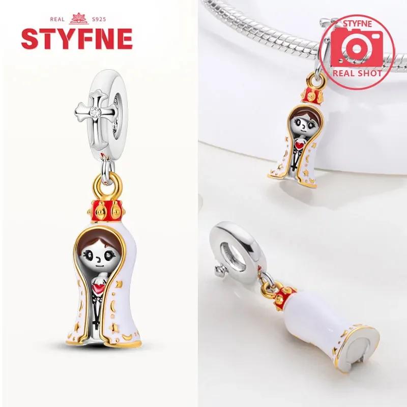 Copperour Lady Charm Bead The Virgin Mary Dangle Fitoriginal Bracelet Pendants Jewelry Marking Fine Gift For Women