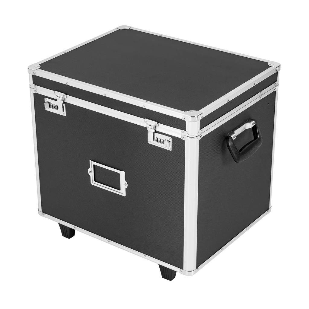Portable Locking File Storage Box, Aluminum Alloy File Lock Box with Telescopic Handle, Mobile Busniness Case, File Cabinet