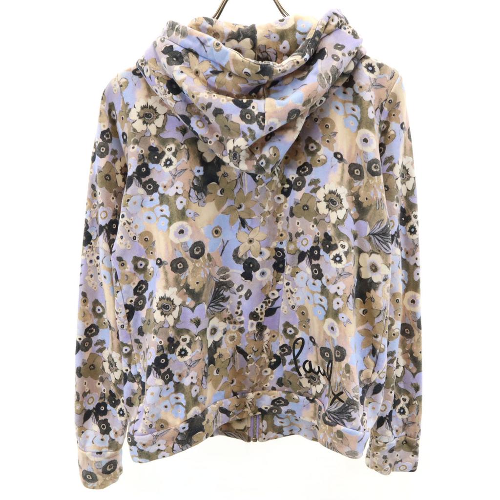 Paul+ Paul Smith Floral Long Sleeve Sweat Zip Hoodie M Purple Women Used