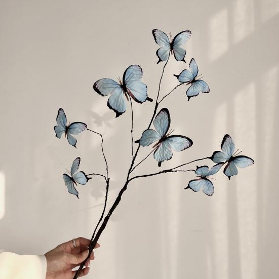 Butterfly Flower Branches Decor Handcrafted Silk Flower Arrangement