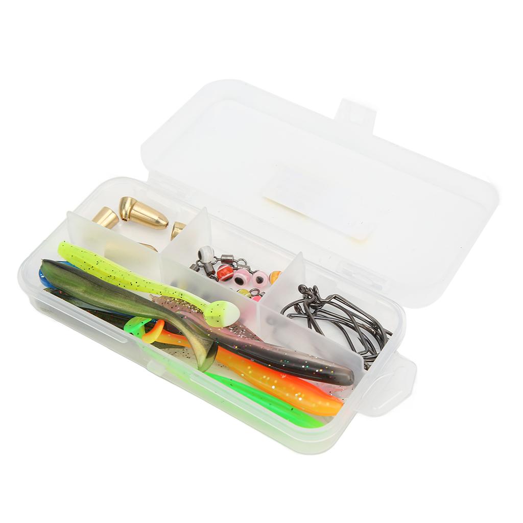 45pcs Fishing Hooks Tackle Kit Fishing Accessories Set with Tackle Box Bait Hook Fishing Swivel for Saltwater