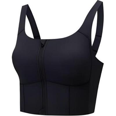 Training Series Yoga Support Zip Sports Bra Women Underwear Basic-Black 962527102-4