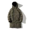 Men's Winter Hooded Mid-length Cotton-padded Jacket - Thick, Loose-fit Outerwear.