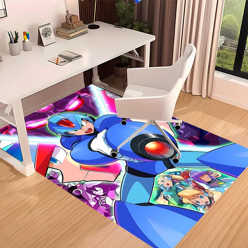 Cartoon Rockman Game Megaman Printed Absorbent Washable Carpet, Non-Slip Bathroom Mats, Kitchen Rugs, Yoga Mat,Living Room Entrance, Camping Picnic Ru