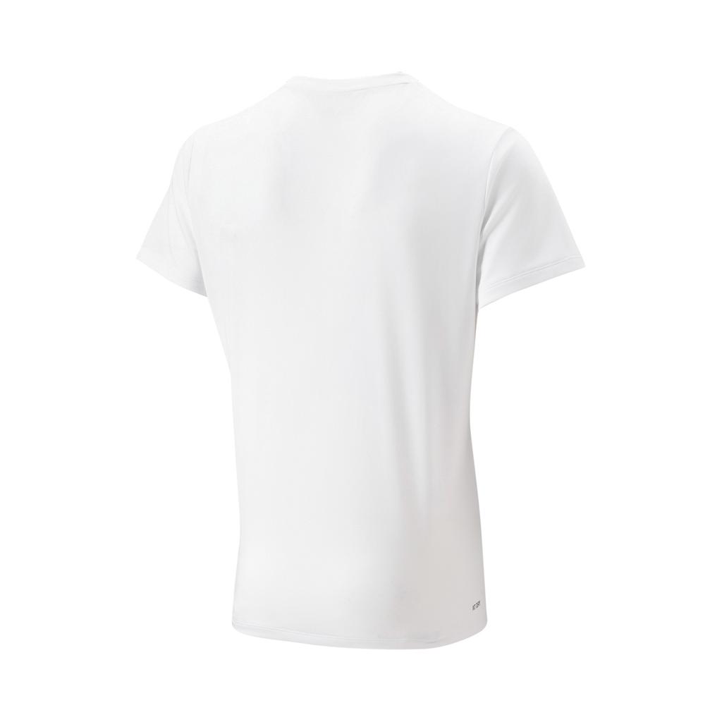 Li-Ning Comfortable Casual Simple Round Neck Pullover Short Sleeve Badminton Shirt Unisex Tops Standard-White AAYV049-2