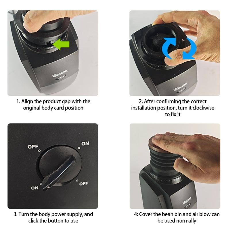 Portable Coffee Grinder Bean Bin Silicone Replacement Powder Hoppers for Outdoor or Home and Office Coffee Brewing