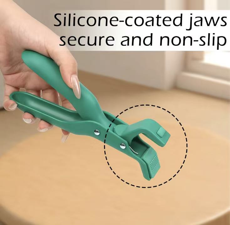 Multi-Purpose Anti-Scald Tool for Bowls, Plates, Pans, Serving As Holder, 2 Counts Hot Plate Gripper, Clip In Kitchen Red & Green.
