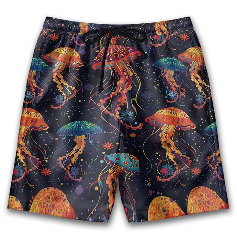 Fashion Jellyfish Pattern Beach Shorts For Men 3D Printing Sea Animal Swimming Trunks Kids Summer Quick Dry Surfboard Shorts