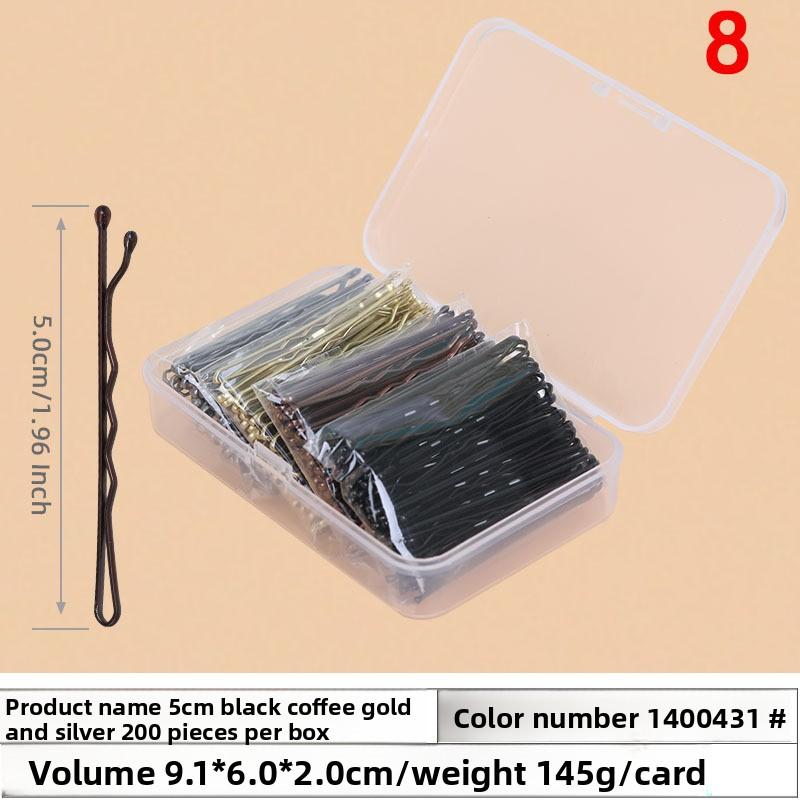Black Steel Clip Box Contains A Straight Clip for The Bride's Updo Hairstyle Bangs Clip Wavy Hair Clip and Hair Accessory