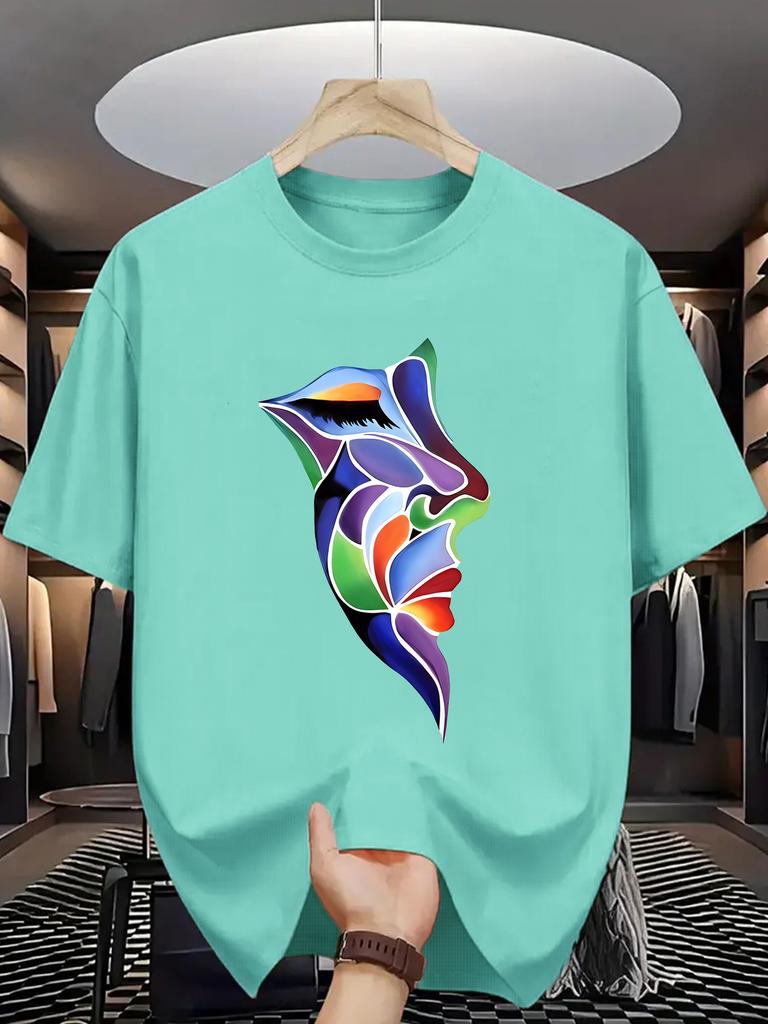 Unisex T-shirt Trendy Printed T-Shirts for Men, Regular Standard Fit Comfortable Short Sleeve Casual Tee, Versatile