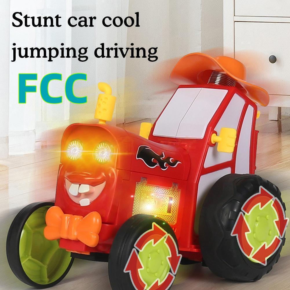 

Remote Control Dancing Stunt Train Car with Lights and Music for Kids