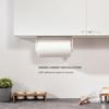Simpletome Paper Towel Holder, Under Cabinet or Wall Mounted, One-Hand Operation, Tension Arm, Kitchen Paper Holder (White, Fits 24-28cm Rolls)