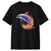 Dolphin Colorful Rainbow Oceanscape Tshirt Summer Streetwear Tshirts 100 Cotton Fashion Tshirt For Unisex Casual Clothes