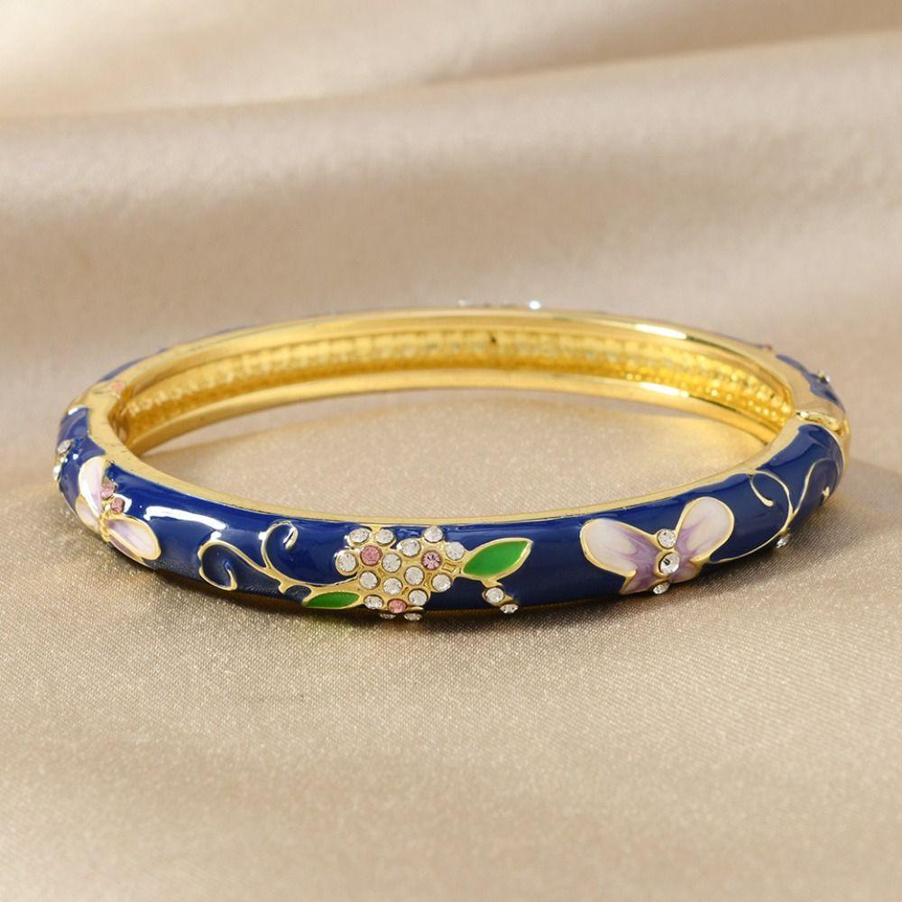 Traditional Hollow Out Flower Bangle Double Bangle Women's Hand Bracelet Jewelry Gifts