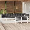 Day and Night - Day and Night Garden Furniture 8 Pieces and White Cushions Solid Pine Wood