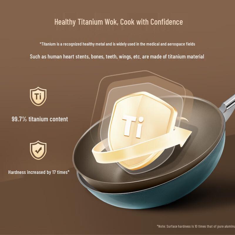 DESLON 32cm Titanium Non-stick Wok